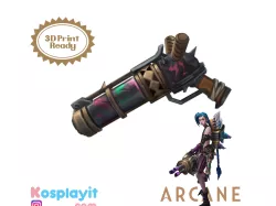 Jinx Arcane Zap Gun 3D Model League of Legends