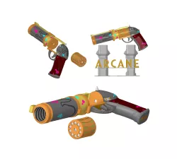 Jinx Hand Gun Prop | Thematic Display Plinth Available | By Collins Creations 3D