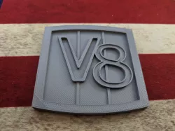 Kaiser Jeep style V8 Badge emblem