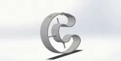 Lamp "letter C" for wishes of Merry Christmas. First letter of the word Christmas