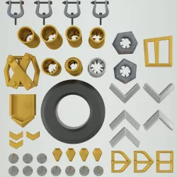 League of Legends Jinx 3D models accessories set Arcane TV Series. Video game, props, cosplay