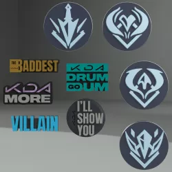 League of Legends KDA All Out Album Pins set