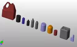 Modern bottles, canisters, glasses 1:35 scale