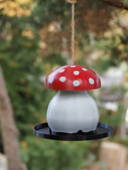 Mushroom bird feeder