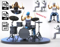 N2 Man Musician Drummer playing drum
