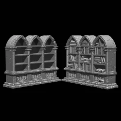 Necromancer Bookcase set - filled and empty shelves - dungeon terrain