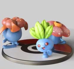 Oddish,Vileplume,Gloom Evolution - FAN ART - POKÉMON FIGURINE