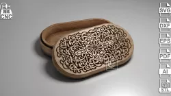 Oval V-Carved Jewelry Box - CNC Files