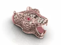 Panther Head High Quality Diamond Stone Animal Pendant 3DM - STL 3D print model