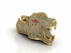 Panther Head High Quality Diamond Stone Animal Pendant 3DM - STL 3D print model