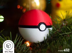 Pokéball Christmas Ornament STL from Pokémon | STL File for 3D printing
