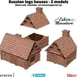 Russian log house, 2 models - Wargame 28mm