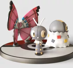 Scatterbug,Spewpa,Vivilon,Evolution - FAN ART - POKÉMON FIGURINE