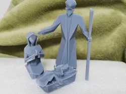 Small Christmas nativity scene (geometric)