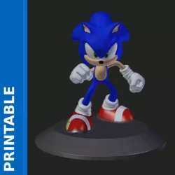 Sonic Printable Fanart 3D model