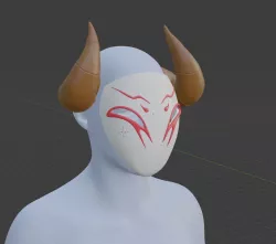 Spirit Blossom Kindred mask + horn (League of Legends) LOL Cosplay - 3d model STL for printing