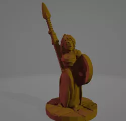 Support-Free Shieldmaiden With Spear