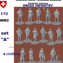 Swiss infantry WW2 Set A  1/72 scale