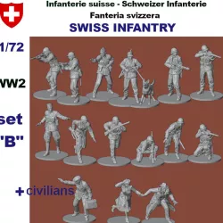 Swiss infantry WW2 Set B  1/72 scale