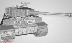 Tiger-I Tank Middle Zimmerit.(STL-1/144)