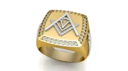 V - LETTER  SIGNET RING