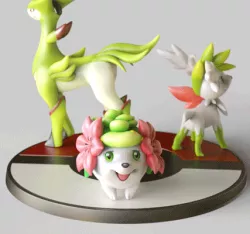 Virizon , Shaymin Sky & Earth form_ EVOLUTION - FAN ART - POKÉMON FIGURINE