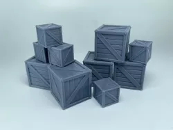 Wooden Crate – Miniature for Fantasy D&D Dungeons and Dragons RPG Roleplaying Games