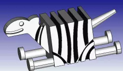 Zebra 3D Block Zoo
