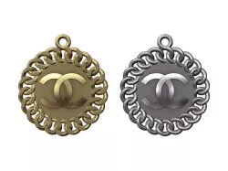 2 Chanel logo chain link pendant 3D print model