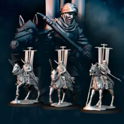 3x Regular Snake Warrior on Horse - Mounted | Snake Army | Fantasy