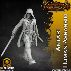Allies and Enemies - Antari, Human Assassin (32mm scale, Pre-supported Miniature)