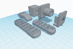 ay/ echo 1 Spectre M4 barrel adapter, stock adapter, rear sight, rear plate, 4 slot & 7 slot front rail