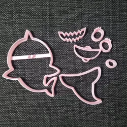 Baby Shark Collage 2 Pink Cookie Cutter