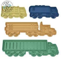 Big Trucks Set (4 files) - Cookie Cutter - Fondant - Polymer Clay