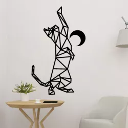 Cat and Moon Wall Art