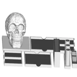Celtic Skull Postit Note, Pen, USB, SD, Micro-SD Holder (Modular Office Desk Organizer)