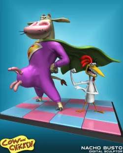 cow and chicken - 3d print model