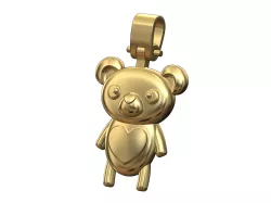 Cute panda bear pendant with bail 3D print model