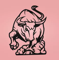 Decorative mural, wall decoration, panno, bull