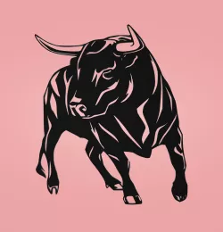 Decorative mural, wall decoration, panno, bull