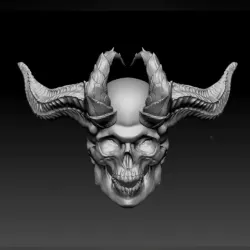 Demon Skull with 4 Horns