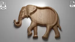 Elephant Tray - 3D STL Model For CNC and 3D Printers