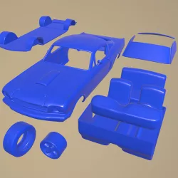 Ford Mustang Fastback 1965 PRINTABLE CAR IN SEPARATE PARTS