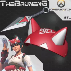 Kiriko headpiece and kunai Overwatch 2 cosplay [3d print files]