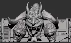 laughing demon pc case decoration