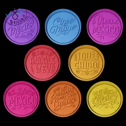 Mexican Stamps (8 files) - Cookie Cutter - Fondant - Polymer Clay