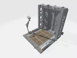 -MHB02F- Mecha Hangar Bay Base and Wall 02 Fixture 3D print Files