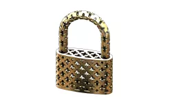 Moucharabieh gold padlock 3D print model