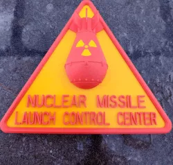 Nuclear warning 3D sign.