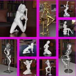 Pack 10 Sexy Pose Woman Resin Models